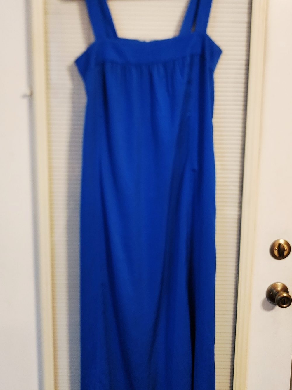 J. Crew Bold Cobalt Square-Neck Maxi Dress